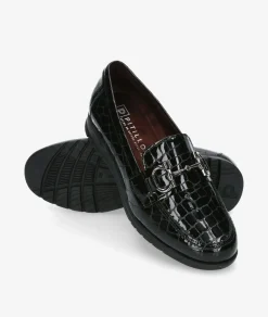Mujer Blanco y negro Zapatos planos 20201 en charol negro