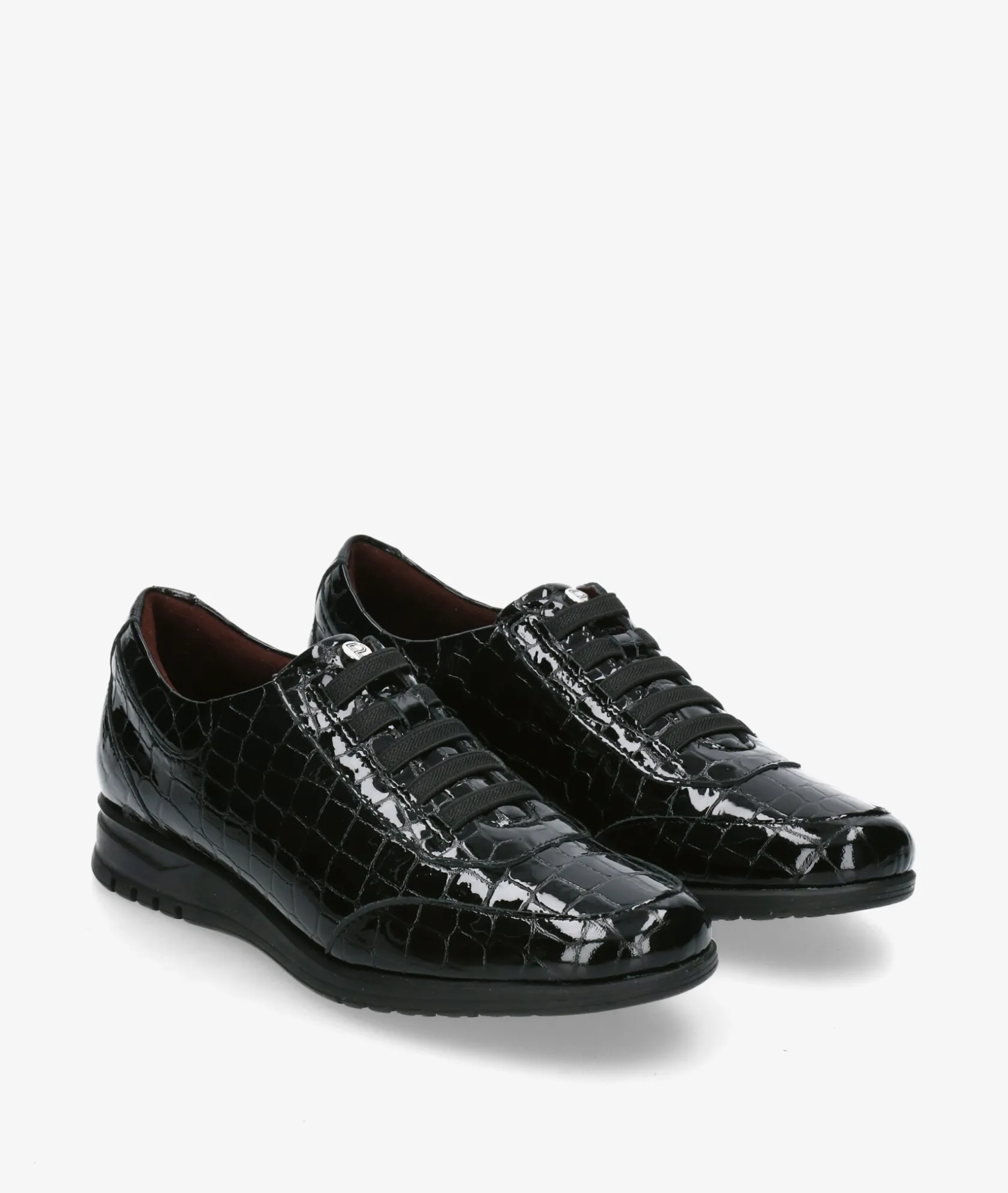 Mujer Blanco y negro Zapatos planos 20202 en charol negro